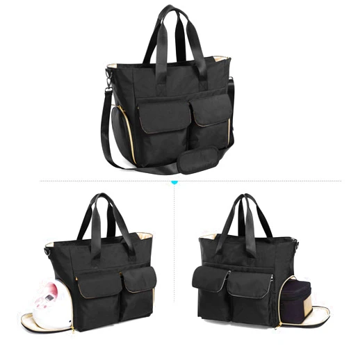 Teamoy Breast Pump Bag Compatible with Spectra S1,S2, Medela and Cooler Bag, Breast Pump Storage Tote with Laptop Sleeve (Up to 14