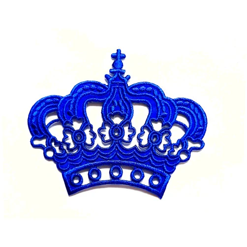 The Trucker501 Cartoon Patches Blue Crown King Queen Cartoon Kids Patch Craft Embroidered Patches for Bags Jacket Iron on Clothes Jeans Kids Appliques Badge