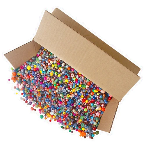 The Beadery Bonanza 5LB of Mixed Craft Beads, Sizes, Plastic, Round, Multicolor