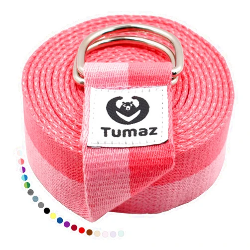 Tumaz Yoga Strap/Stretch Bands [15+ Colors, 6/8/10 Feet Options] with Extra Safe Adjustable D-Ring Buckle, Durable and Comfy Delicate Texture - Best for Daily Stretching, Physical Therapy, Fitness