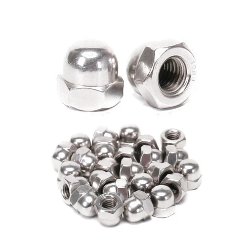QXSKSLH 50 Pieces 1/4-20 Acorn Hex Cap Dome Head Nuts, 304 Stainless Steel 18-8, Bright Finish