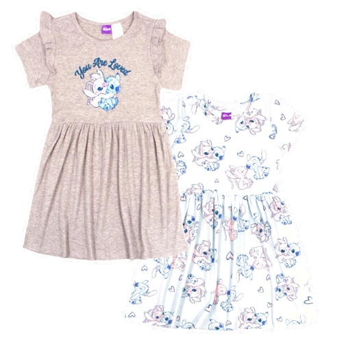 Disney Girls Minnie Mouse and Lilo & Stitch Casual Dresses 2 Pack Minnie Mouse and Lilo & Stitch Casual Girl Dress