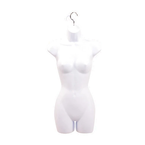SSWBasics Female Mannequin Torso - Fits Women’s Sizes 5-10 - Molded, Shatterproof & White