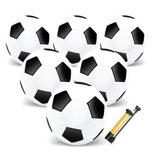 Zantrech 6 Pack Soccer Balls with Pump Needle, Size 3/4/5 Soccer Training Ball Practice for Kids,Youth and Adults, Soccer Ball Bulk