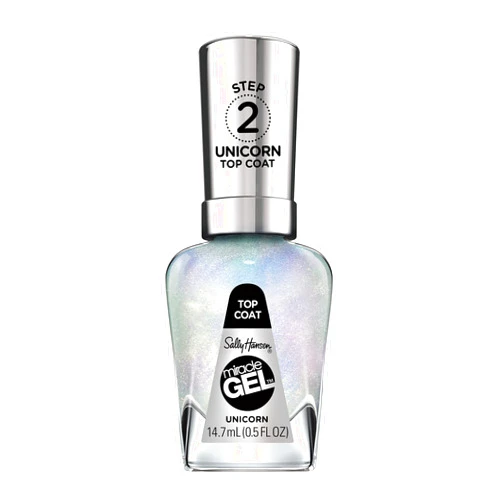 Sally Hansen Miracle Gel™, Unicorn Top Coat, Long Lasting, Gel-Like Formula, No UV Lamp Needed, Glitter Nail Polish