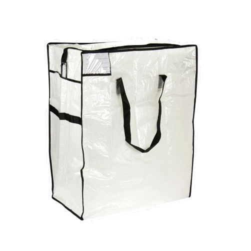 Household Essentials Medium Storage Bag, Clear Polyethylene with Black Trim