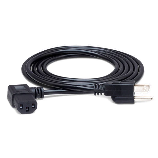Hosa PWC-148R Power Cord, Right-angle IEC C13 to NEMA 5-15P, 8 ft