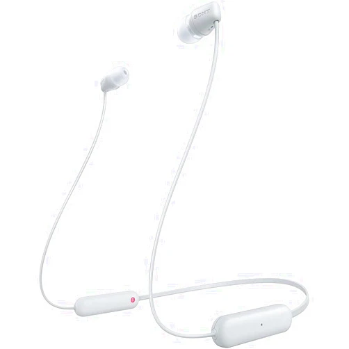 Sony WI-C100 Wireless in-Ear Bluetooth Headphones with Built-in Microphone, White