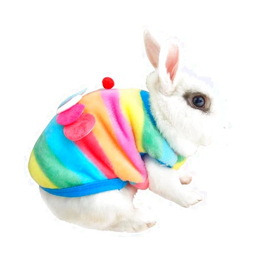 HAICHEN TEC Winter Warm Fleece Bunny Rabbit Guinea Pig Clothes Cute Small Animal Chinchilla Ferret Angel Costume Accessories Outfit for Hamster Ferret Rat Guinea Pig Cat Kitten Dog Puppy and Small Animals