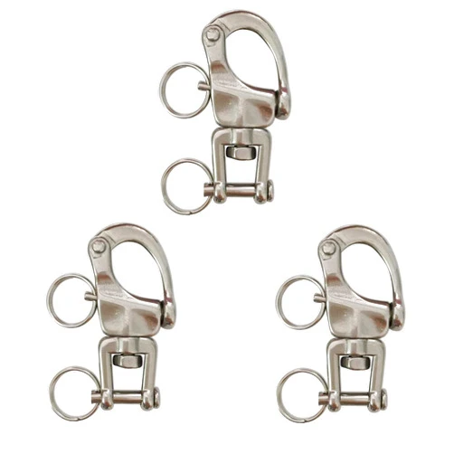 Long Buy JCPLYNN 3Pack Swivel Eye Snap Shackle Quick Release Bail Rigging Sailing Boat Marine 316 Stainless Steel for Sailboat Spinnaker Halyard