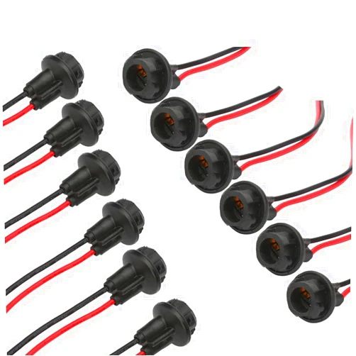 Senzeal 12pcs T10 W5W 194 LED Bulbs 921 Sockets Adapter Rubber + Copper Wire for LED Bulbs Replacement