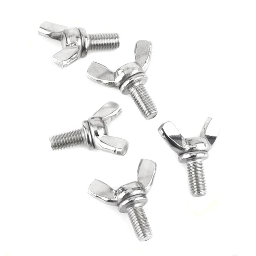 YWBL-WH Machine Screw, 5PCS 8 Types M5 Butterfly Wing Nuts Assortment Kit, 304 Stainless Steel Wing Butterfly Screws Bolts Wingbolt Machine, Wing Nuts (M5*10mm)