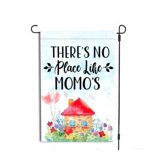 ShelbyShops There's No Place Like Momo's Garden Flag, Momo Flag, Momo Mothers Day Gift, Momo Garden Flag, Mothers Day Garden Flag, Double Sided Printed Flag For Outdoor Garden Decoration