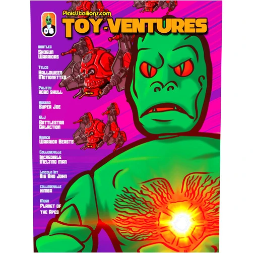 By Brian Heiler (Author), Heath Smith (Author), Raymond Castile (Author), Chance Priest (Author), Dave Keymont (Author), Corey leChat (Author), Steve Stovall (Author), Tony Roberts (Author), Rob Chatlin (Editor), Steve Moore (Editor), Corey LeChat (Editor), Michelle Larcher (Editor), Darran Hight (Illustrator) & 9 more Toy-Ventures Magazine Issue 8 Shogun Warriors, Telco Monsters
