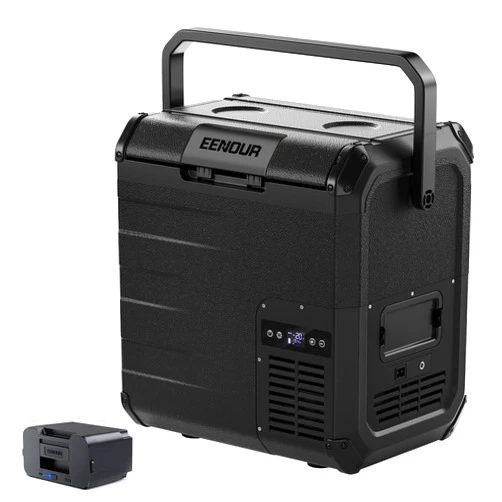 EENOUR D18 12 Volt Car Refrigerator, Portable Freezer 19Qt/18L, Compressor Electric Cooler, -4~50℉, 12/24V DC, 110~240V AC, 12V Fridge for Camping, Road Trips, RV, Truck - Blac