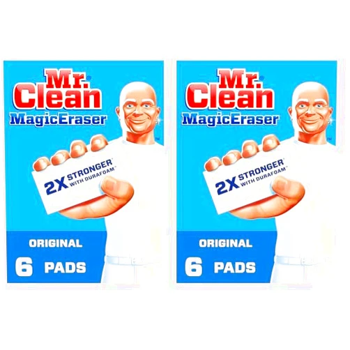 Mr. Clean Magic Eraser Original Cleaning Pads with Durafoam, White, 6 Count (Pack of 2)