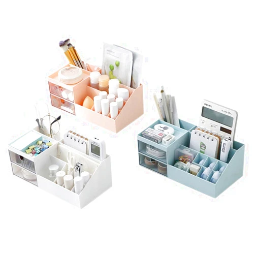 Vôsaidi Makeup Organizer,Jewelry and Cosmetic Storage Boxes,Cosmetic Palette Storage Box Makeup Display Holder for Makeup Brushes,Lipsticks,Jewelry,Lotion pump,Compact (White)