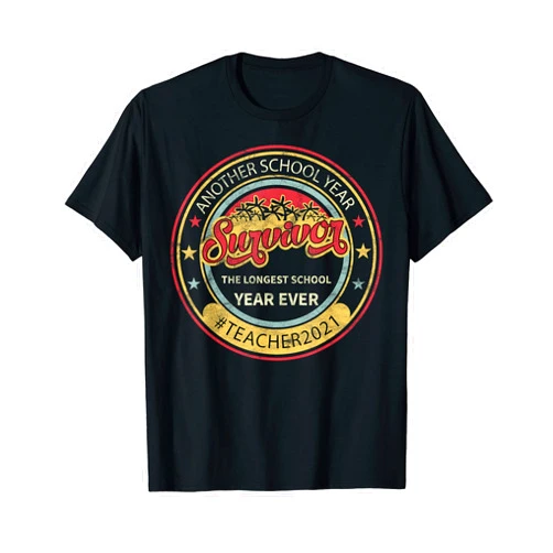 Longest School Educators Outlet Longest School Year Ever Survivor Teacher 2021 Retro Gifts T-Shirt