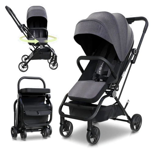 Mo Babie MoBabie Lightweight Travel Stroller - Aluminum Foldable Stroller for Toddlers 0-4 with 360° Rotating Seat, 3-Way Adjustable Backrest - Compact Stroller for Travel, Airport Stroller for Baby & Infant
