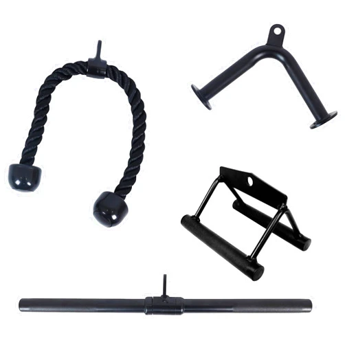 Fitvids Tricep Press Down Cable Attachment, LAT Pulldown Attachment, Weight Machine Accessories, V Handle with Rotation, Tricep Rope, Rotating Bar, V-Shaped Bar, Multiple Options