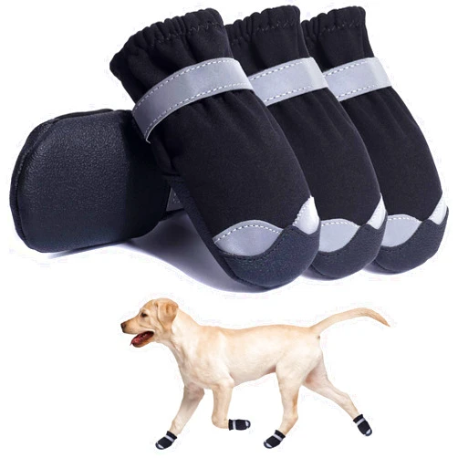 Dolebean Dog Shoes for Summer Hot Pavement Boots & Paw Protectors Snow Winter Large Medium Dogs Waterproof Paw Protector Hiking Black 3