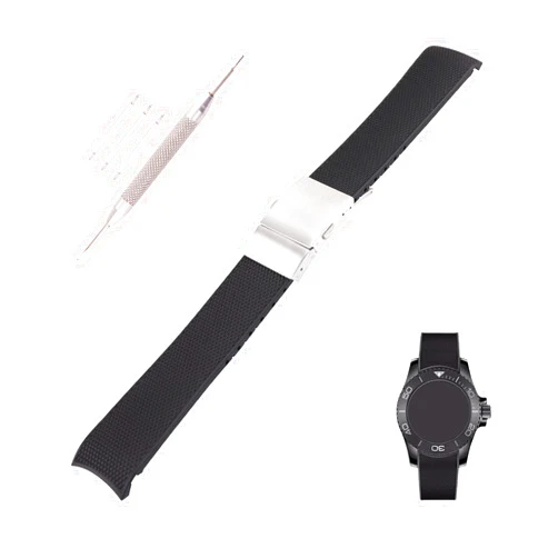 Topuly 21mm Resin Watch Band replacement for Longines Master Conquest HydroConquest L3 41mm/43mm Dials Strap Wirstband accessories for Men and Women