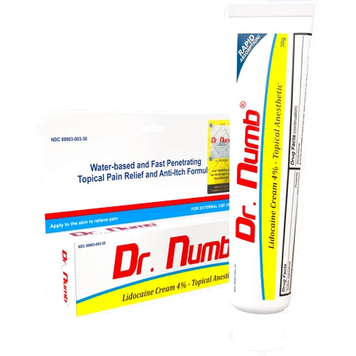 Dr. Numb 4% Lidocaine Cream - Maximum Strength Pain Reliever with Vitamin E - Prompt Soothing Relief from Painful Burning, Itching & Local Discomfort - Temporary Relief Pain for Hemorrhoids - 30g (1)