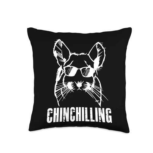 Chinchilla Chinchillas Rodent Wool Mouse Motifs Chinchilling Chinchilla Chinchillas Wool Mouse Rodent Throw Pillow