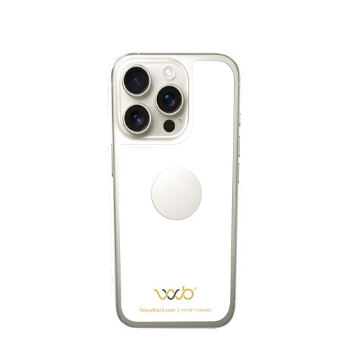 WAVEBLOCK EMF Blocker for Cell Phone - Made for iPhone 16/16 PRO - The Only Patented Real Scientifically Backed Lab-Tested 5G-Shield EMF Reduction Sticker, USA Made, Protect Yourself White
