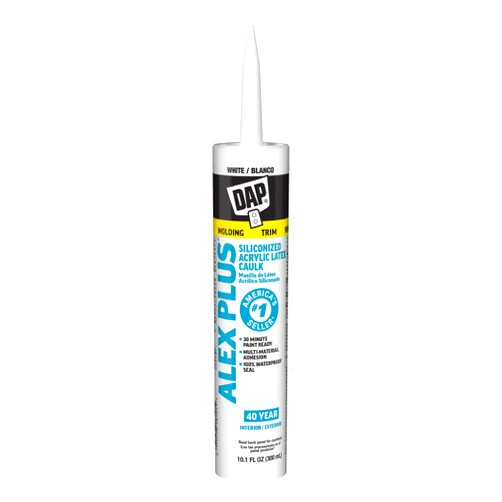 DAP Alex Plus Acrylic Latex Caulk, White, 10.1 Oz (7079818152)