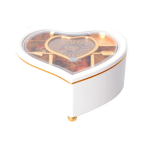 SHOP LC DELIVERING JOY Shop LC Heart White Musical Travel Jewelry Box Organizer Tray Dancing Ballerina Jewelry Small Case Memory Box Birthday Gifts