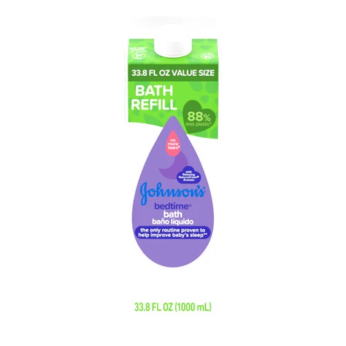Johnson's Baby Johnson's Bedtime Bath with Relaxing & Soothing NaturalCalm Aromas, Hypoallergenic, Gentle & Tear-Free Nighttime Bubble Bath for Babies & Kids, Value Size Refill, 33.8 fl. Oz