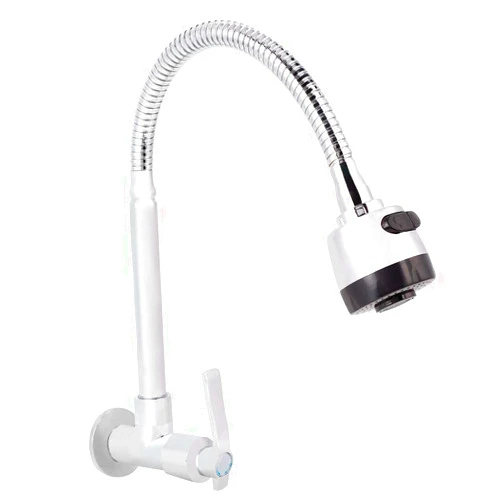 Haofy G1/2inch Household Kitchen Single Cold Type Water 360°Rotatable Wall Mount Faucet for Hotel Home Bathroom Kitchen Use