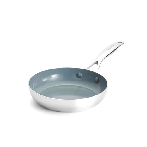 GreenPan Valencia Pro Stainless Steel 8” Frying Pan Skillet, Induction Suitable Mirrored Tri-Ply, Ceramic Nonstick PFAS-Free PFOA-Free, Multi Clad Cookware, Dishwasher Oven & Broiler Safe