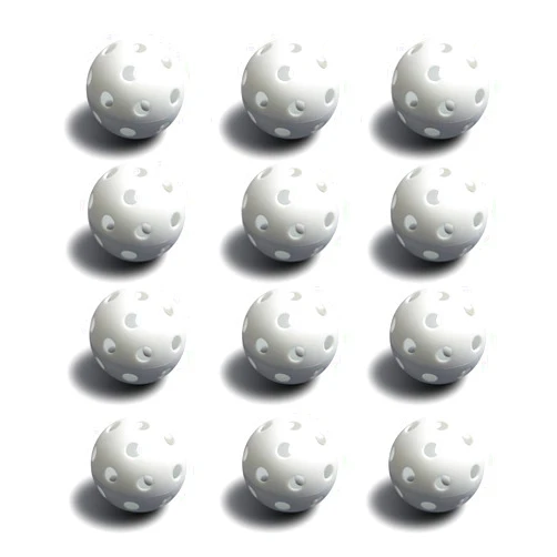 Crown Sporting Goods 12 Pack Plastic Hollow Balls |Regulation Size Practice Balls for Softball, Pickleball, Wiffle Ball & Teeball