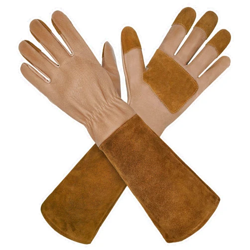 HLDD HANDLANDY Long Sleeve Leather Gardening Gloves,Rose Pruning Floral Gauntlet Garden Gloves For Women and Men