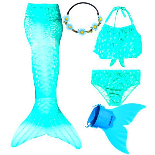 Wfundeals Mermaid Tails for Swimming with Monofin Swimsuit Costume Cosplay, Princess Bikini Set