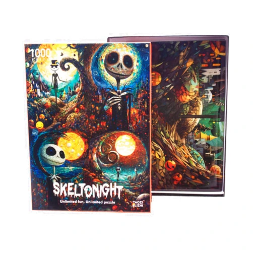 TAOZI&LIZHI Jigsaw Puzzles for Adults 1000 Piece, Skeleton Scene, Halloween Family Decorations Gift for Adults