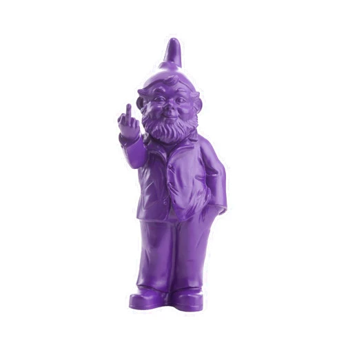 FERGRELM Ottmar Horl - Gnome Sculpture Decor - Flipping Middle Finger - Outdoor or Indoor Naughty Art Statue - Molded Plastic - Large 14.57