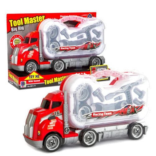 Big Daddy Big Rig Tool Master - Transport Toy Truck Carrier with Tools to Take Apart, Construct & Build. Get Your Child This Educational Truck.