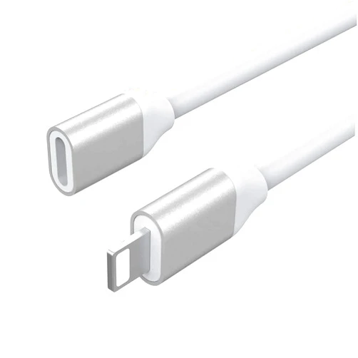 DESOFICON iPhone Charger Extension Cable for iPhone iPad, 6ft Apple MFi Certified Lightning Cable Extension Cord Female to Male Connector Support Audio Video Music Transfer Data and Charge, Silver