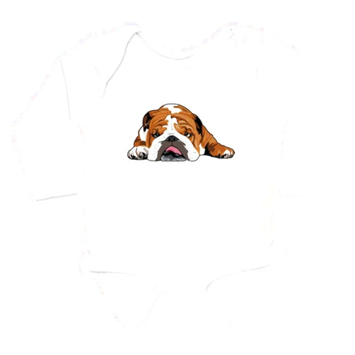 CafePress Teddy The English Bulldog Body Suit Cute Long Sleeve Infant Bodysuit Baby Romper