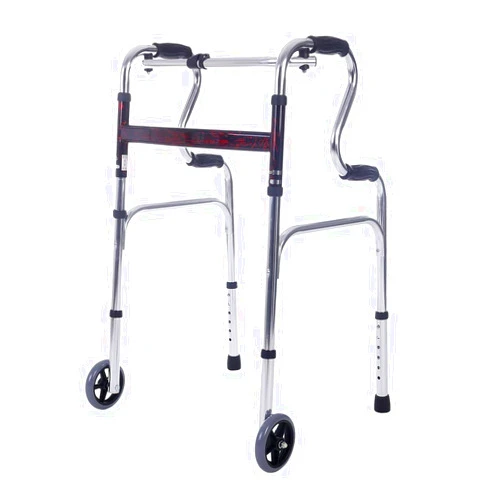 SUKONG Compact Folding Walker, Rising Aid 3 in 1 with Trigger Release and 5 inches Wheels Portable Lightweight Supports up to 255 lbs…