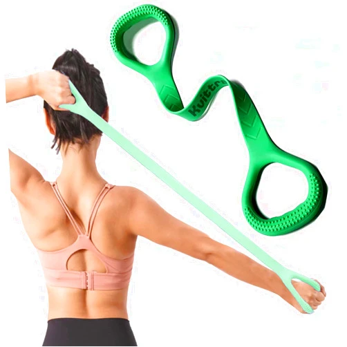 Kvittra Figure 8 Resistance Band, Arm Back Shoulder Exercise Elastic Rope Stretch Fitness Band, Foot, Leg, Hand Stretcher, Arm Exerciser for Yoga Pilates Stretching Physical Therapy, Home Gym Workout