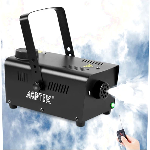 AGPTEK Fog Machine, AGPtEK Automatic Spray Smoke Machine with Colorful LED Light Effect, Wireless and Wired Remotes with Preheating Light Indicator, Perfect for Halloween, Christmas, Wedding & Stage, White