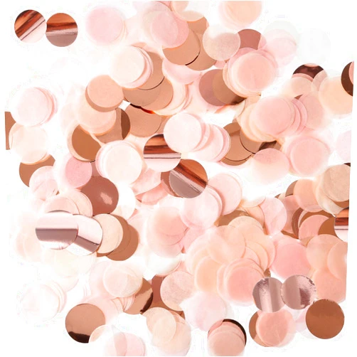 TecUnite Rose Gold Pink Confetti Tissue Paper Table Confetti, 1.76 oz