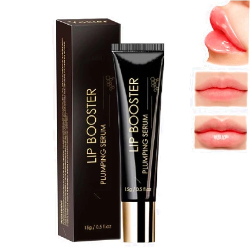 LCRORO Collagen Lip Booster Plumping Serum Repair Lip Line Anti-Wrinkle Plump Enhancer Essence Hyaluronic Moisturizing Treatment Brighten Reduce Pigmentation Fade Lines
