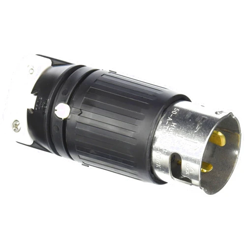 Hubbell CS8265C Locking Plug, 50 amp, 250V, 2 Pole 3 Wire