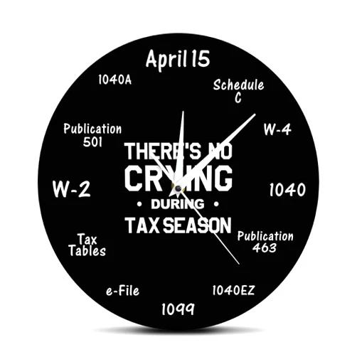 The Geeky Days 12'' Accountant Clock Tax Season Wall Clock Silent Non Ticking Clock for Accounting Tax Accountant Gifts Accountant Tax Preparer Office