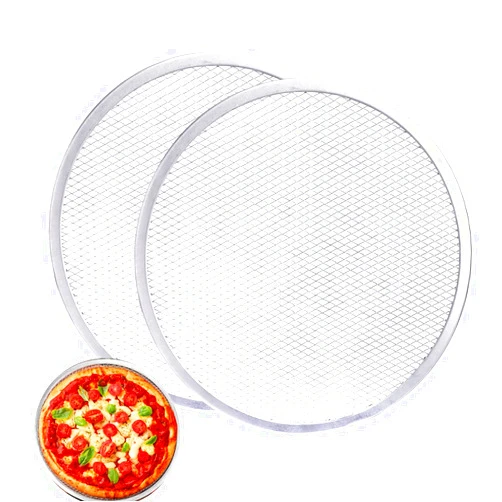 MAXSELL 2 Pack 12-Inch Pizza Screen,Aluminum Pizza Baking Screen, Seamless